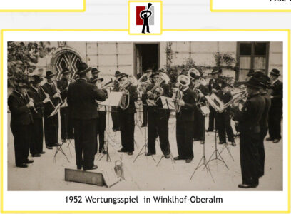 1952 Musikkapelle Puch: Wertungsspiel in Oberalm beim Winklhof.