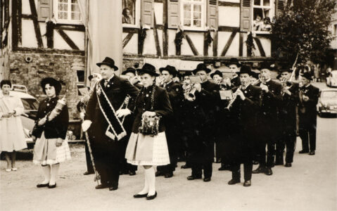 1960 Musikkapelle Puch: Erster Besuch in Winterbach bei unserer Patenkapelle.