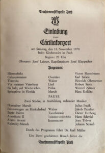 1978 Musikkapelle Puch: Konzertprogramm