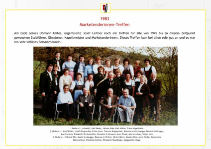 1983 Musikkapelle Puch: Marketenderinnen, Stabführer, Kapellmeister und Obmänner Treffen