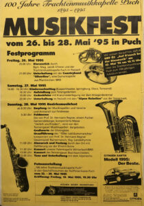 1995 Musikkapelle Puch: Plakat für das 100 Jahr Jubiläumsfest
